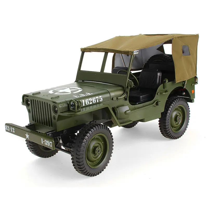 Jjrc Q65 2.4G 1/10 Jedi Proportional Control Crawler Military Truck 4Wd Off-Road Rc Car With Canopy Led Light 1