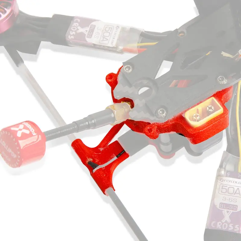 Jmt 3D Printed Tpu 45 Degree Tail Antenna Mounting Protection Seat For Iflight Xl/Hl Ih3 Ix5 V3 Frame Diy Fpv Race Drone 1