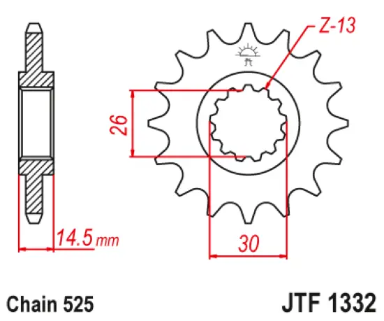 Jtf1332.14 Honda Front Sprocket 2