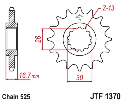 Jtf1370.16 Honda 16 Teeth Front Sprocket 2
