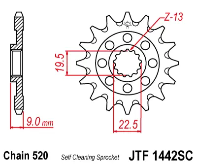 Jtf1442.13Sc Suzuki Jt 13T Sc Front Sprocket 2