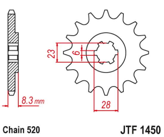 Jtf1450.14; Suzuki 14 Teeth Front Sprocket 2
