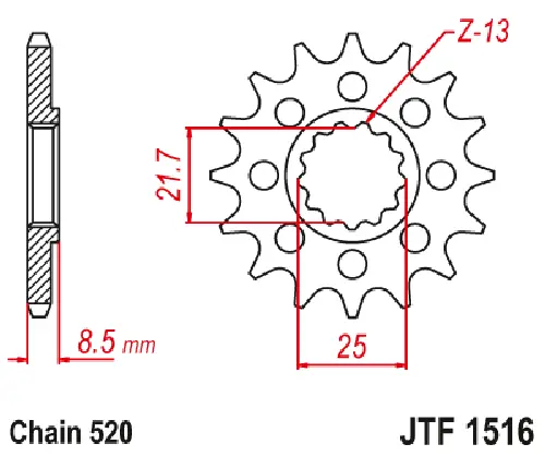 Jtf1516.14 Kawasaki, Suzuki; 14Teeth Front Sprocket 2