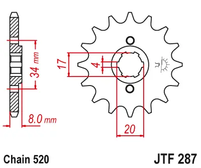 Jtf287.13 Honda 13 Tooth 520 Honda Front Sprocket 2