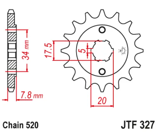 Jtf327.15 Kymco Atv 15T Front Sprocket 2