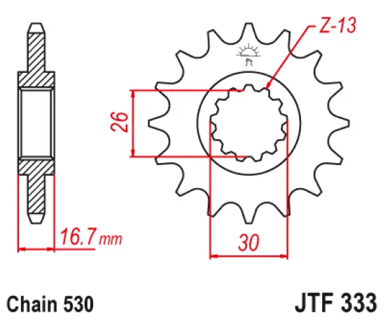 Jtf333.15 Honda Front Sprocket 2
