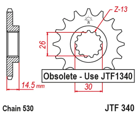 Jtf340.18 Honda 18 Teeth Front Sprocket 2