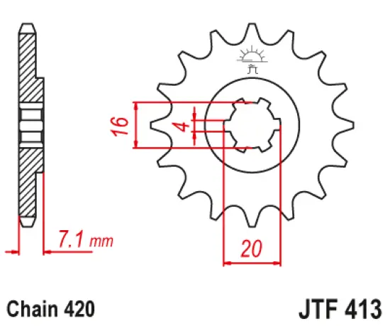 Jtf413.14 Suzuki 14 Teeth Front Sprocket 2