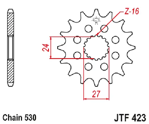 Jtf423.16 Suzuki 16T Front Sprocket 2