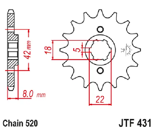 Jtf431.13 Suzuki 13 T Front Sprocket 1