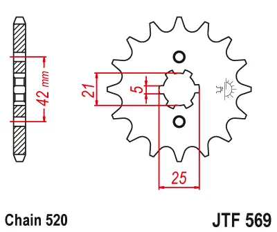 Jtf569.13T Kawasaki, Yamaha Front Sprocket 2