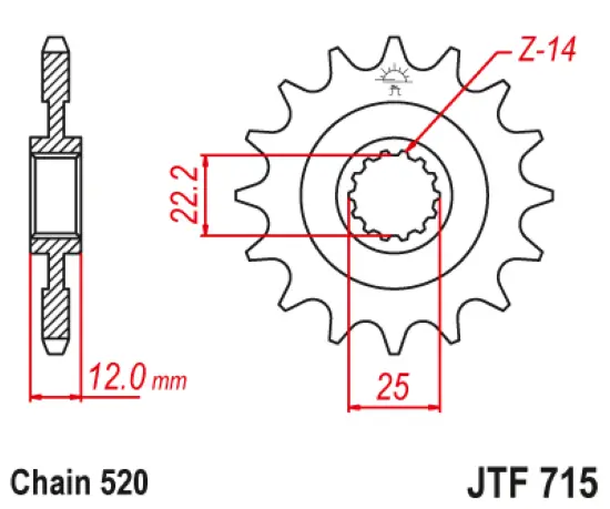 Jtf715.13 Gas Gas 13 Teeth Front Sprocket 2