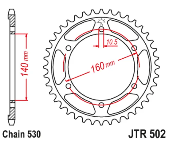 Jtr502.47 Kawasaki 47T Rear Sprocket 2