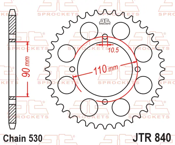 Jtr840.38 Yamaha Xs250, Xs400; 38T Rear Sprocket 2