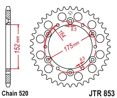 Jtr853.48 Yamaha; 48 Teeth Rear Sprocket 2