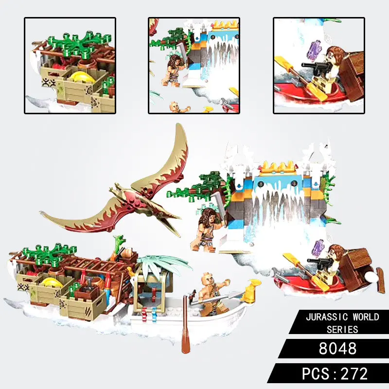 Jurassic Battle Dragonhorde Supply Bricks For Legoing Ship Boat Model Building Blocks Boys Birthday Gifts Kid Toys 1