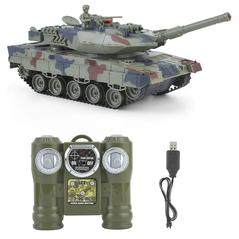 Kids 778-1/2/3/4 Simulation 1:24 Rc Battle Tank Toys Crawler Light Remote Control Heavy Machine Tanks Toys For Children Gift 1