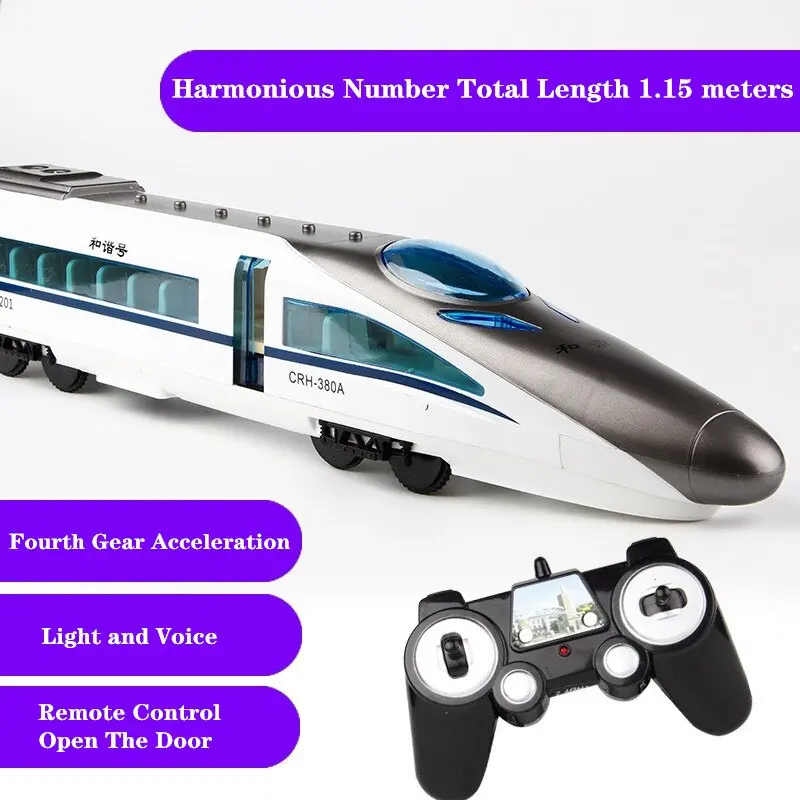Kids Toys Rc Toy Gift Rc Rail Train Simulated Subway High-Speed Train Emu Model With Light And Sound Rc Car Toys For Children 1
