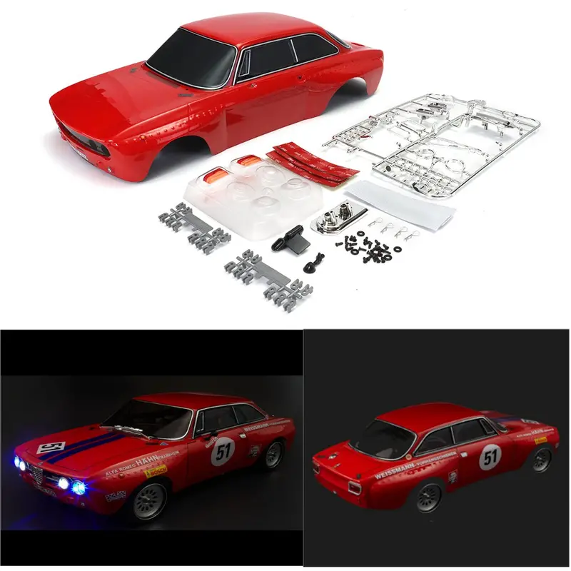 Killerbody 48319 Alfa Romeo 2000 Gtam Body Shell Red Semi-Finished For 1/10 Electric Touring Car 1