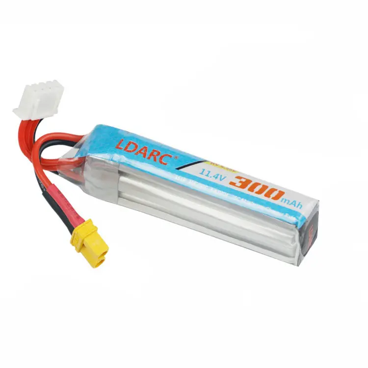 Kingkong/Ldarc 11.4V 3S 300Mah 30C Lipo Battery Xt30 Plug 65.7*11.6*19.2Mm For Et75 Ak103 Ak123 Mobula7 Hd 1