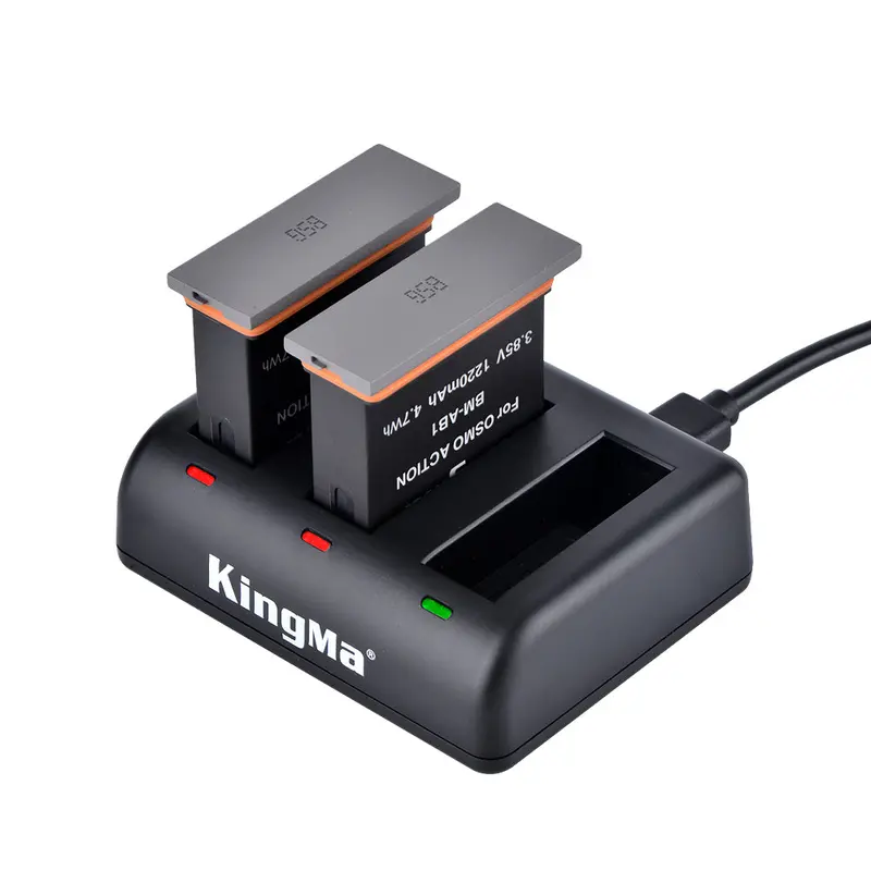 Kingma Bm055 3-Channel 5V/2.1A Micro Usb / Type-C Triple Charger For Dji Osmo Action Camera 1