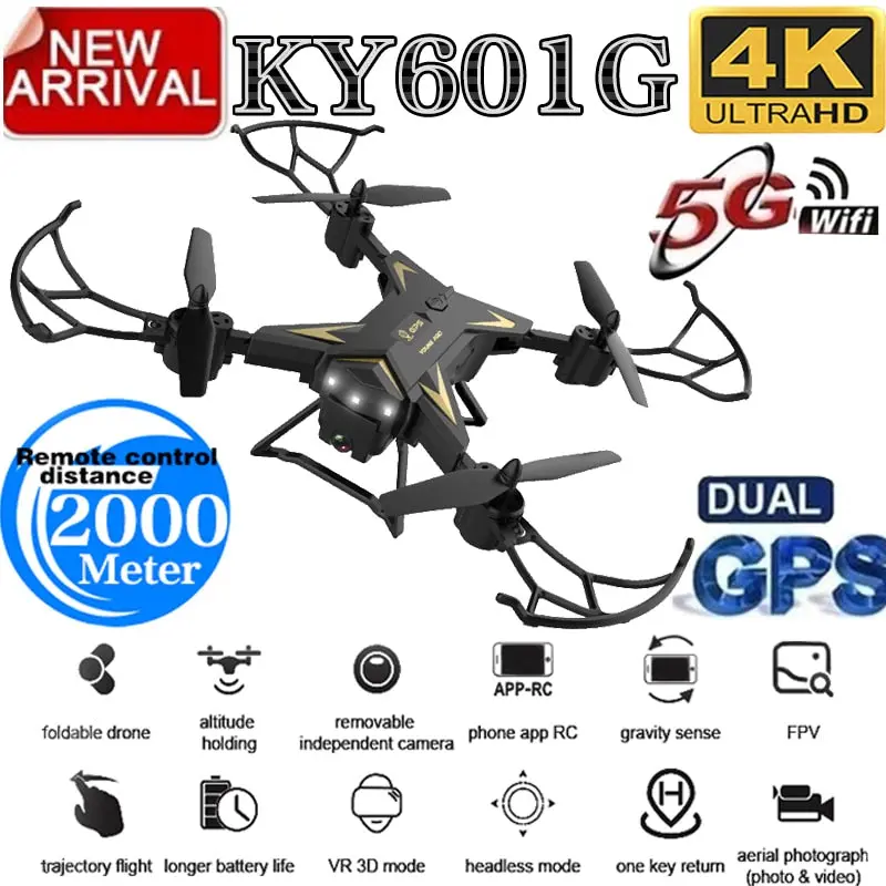 Ky601g Drone Gps 4K Hd Camera 5G Wifi Fpv Drone 20 Minutes Profession Quadcopter Quadrocopter Control Distance 2000M 1
