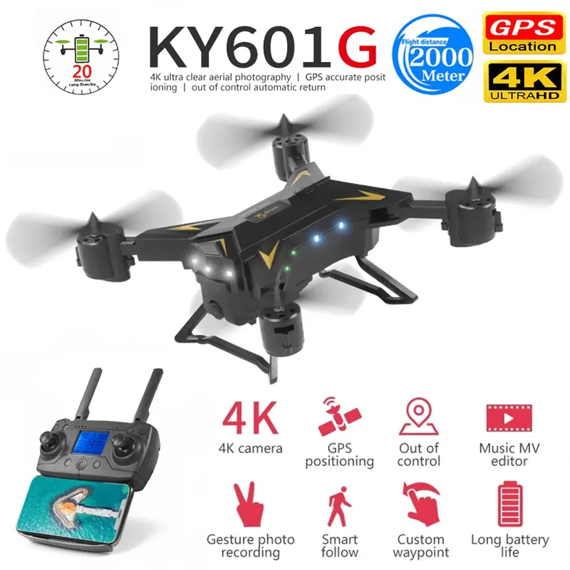Ky601g Ky601s Professional Drone With Camera 4K Hd 5G Wifi Gps Fpv Remote Control Distance 2Km Rc Quadcopter Helicopter Kid Toys 1