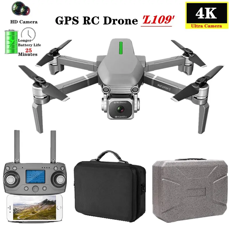 L109-S Rc Drone Quadcopter 4K Hd Camera 5G Wifi Gps Drones With One Key Return Altitude Hold 800M Wifi Image Distance Dron Toys 1