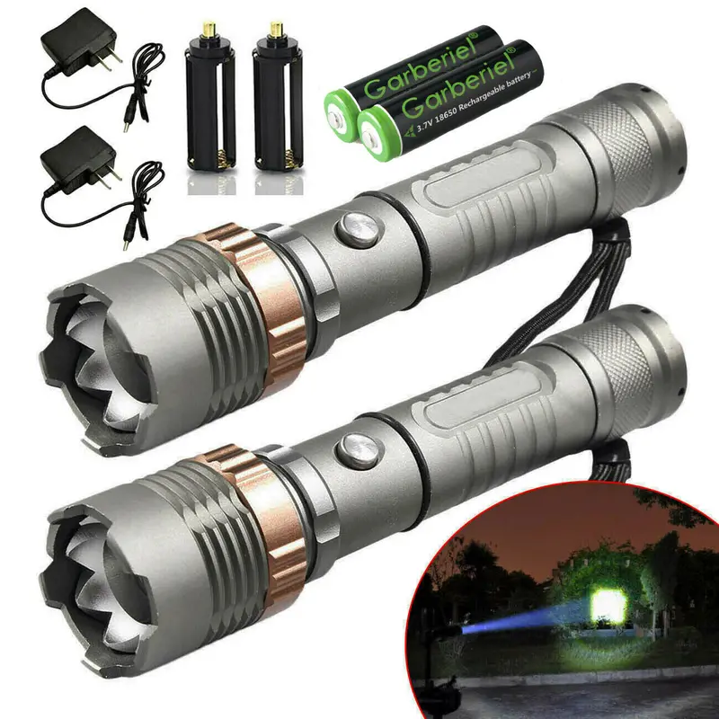 Lampara Tactica 990000Lm T6 Led Con Pilas Recargables 1