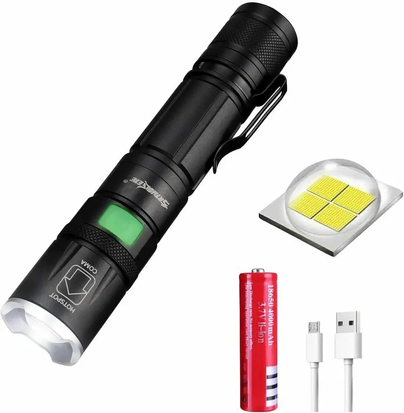 Lampara Tactica Led Recargable Para Uso Exteriores 1