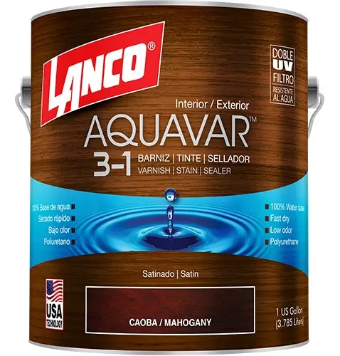 Lanco Aquavar 3-1 Stain Mahogany 1 Quart 1