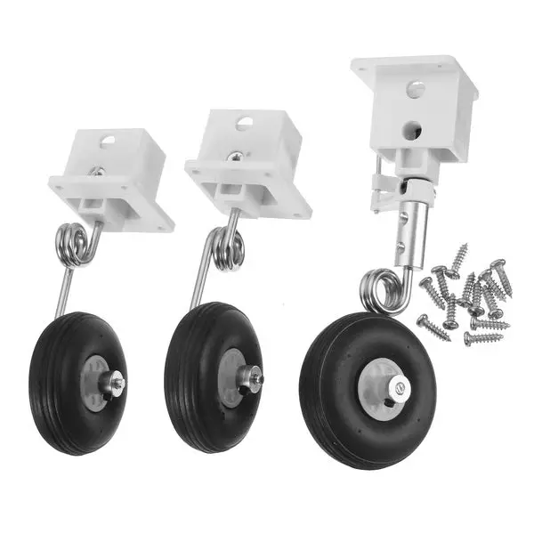 Landing Gear Fixed Base With Steel Wire & Wheel For Rc Airplane 1