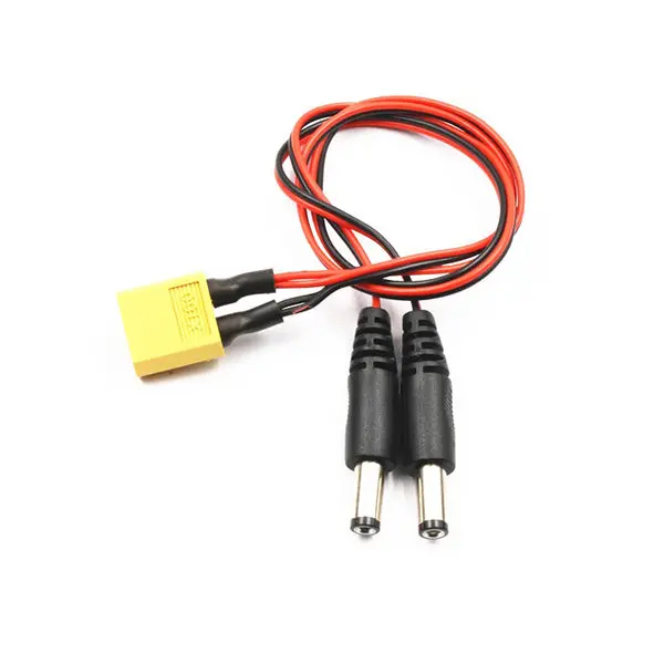 Lantian Rc Xt60 Male To Dc 5.5 Dual Plug Power Cable For Fatshark Hd2/V3 Fpv Goggles Battery 1