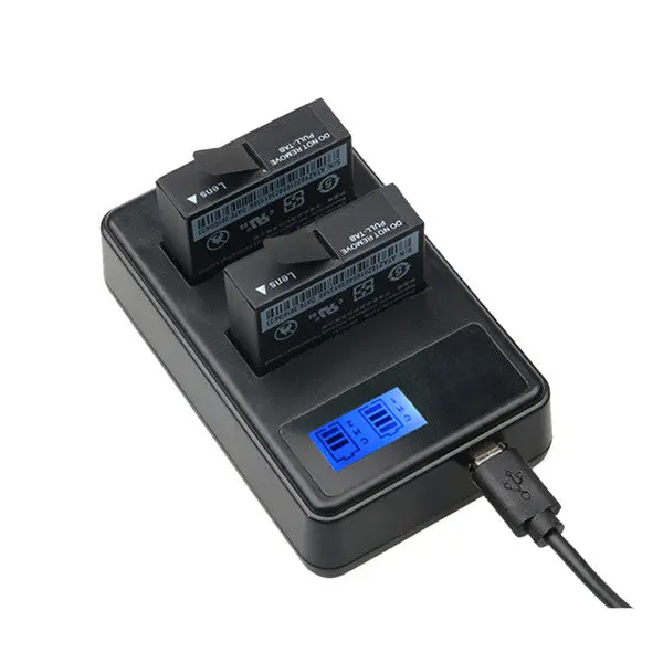 Lcd Smart Battery Dual Charger For Xiaomi Xiaoyi 4K/4K+ Sport Camera 1
