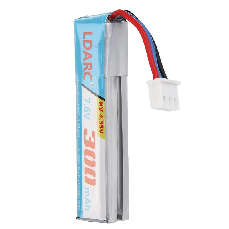 Ldarc 2S 7.6V 300Mah 80C / 160C Hv 4.35V Lipo Battery With Xh 2.54 Balance Plug For Rc Drone Fpv Racing 1