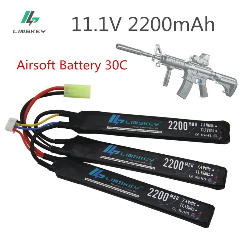 Limskey Lipo 3S Battery 11.1V 2200Mah 30C Max 60 W Mini Tamiya Plug Airsoft Gun Model For Remote Control Toys Bb Gun 1