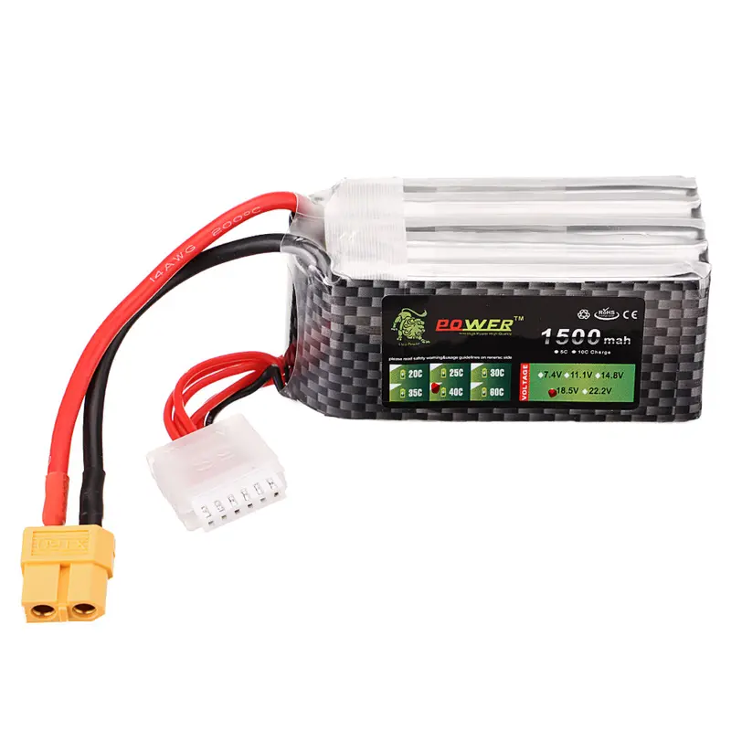 Lion Power 18.5V 1500Mah 40C 5S Lipo Battery Xt60 Plug For Fpv Racing Drone 1