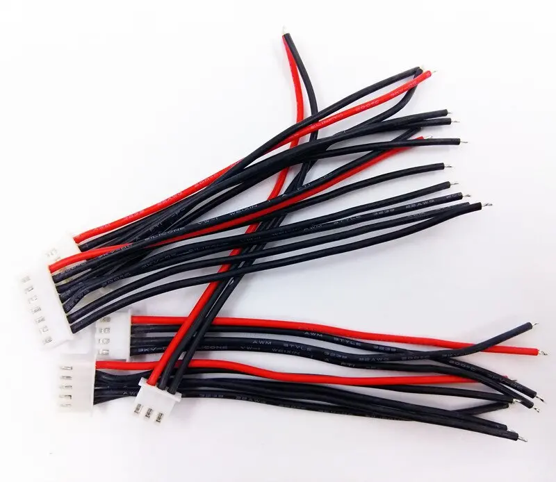 Lipo Battery Balance Cable Wire W Lock 2S 3S 4S 5S 6S Imax B6 Connector 100Mm 22Awg Diameter 0.08 Up To 200 Degree Super Soft 3