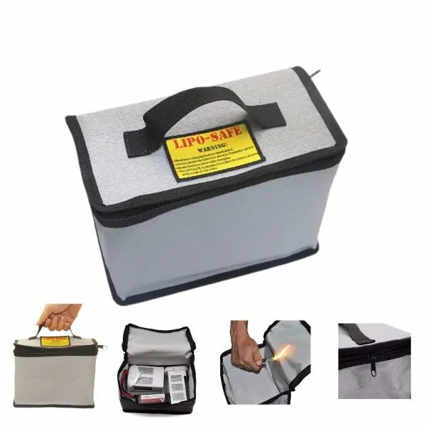 Lipo Battery Portable Explosion Proof Safety Bag With Zipper 215X155x115mm 1