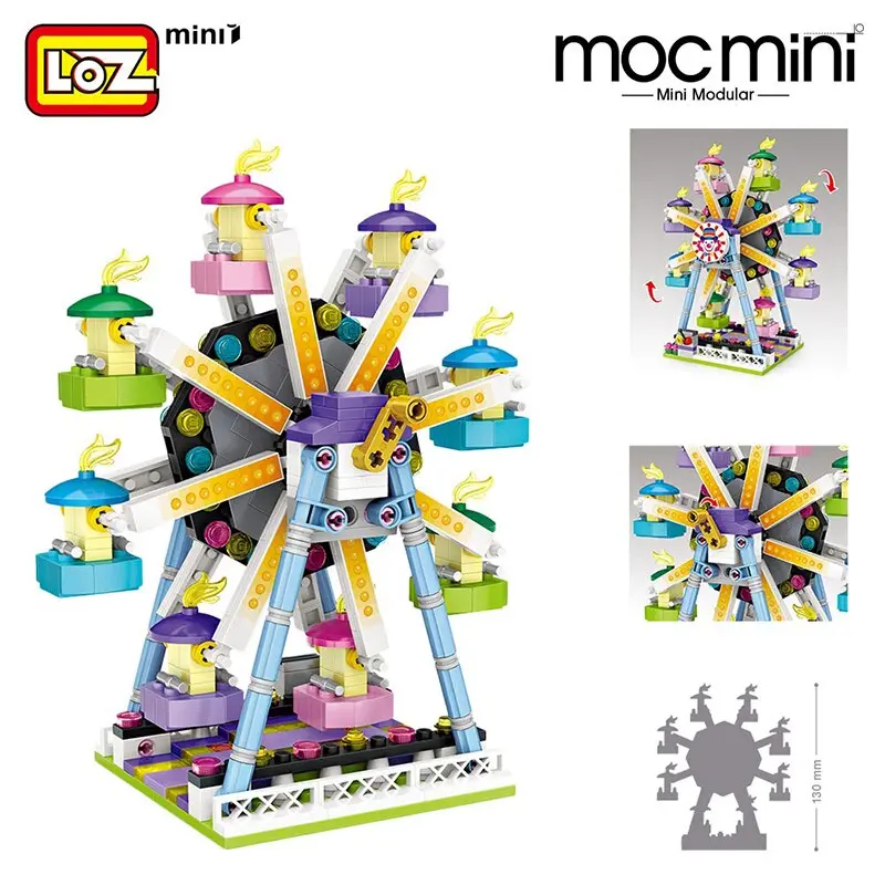 Loz Mini Building Blocks Park Mini Architecture Bricks Model Assembly Educational Diy Kits Kids Toys Ferris Diy Bricks Toys 1
