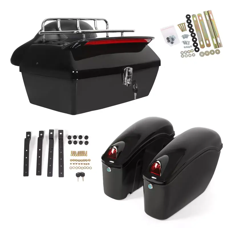 Maletero Moto + Alforjas Con Luz Honda Yamaha Suzuki Italika 1
