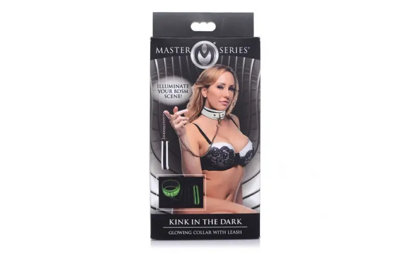 Master Series Kink In The Dark Glowing Collar & Lead Flouro Green. 1