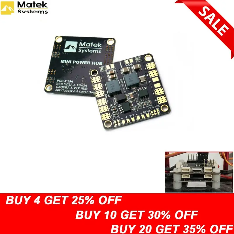 Matek Mini Power Hub Power Distribution Board Pdb With Bec 5V & 12V For Fpv Qav250 Zmr250 Multicopter Quadcopter 1