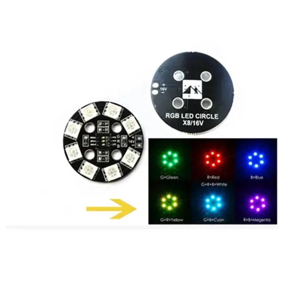 Matek Rgb Led  Circle Board 7-Colors X8 16V For Fpv Rc Multi-Rotor Racing Drone 1