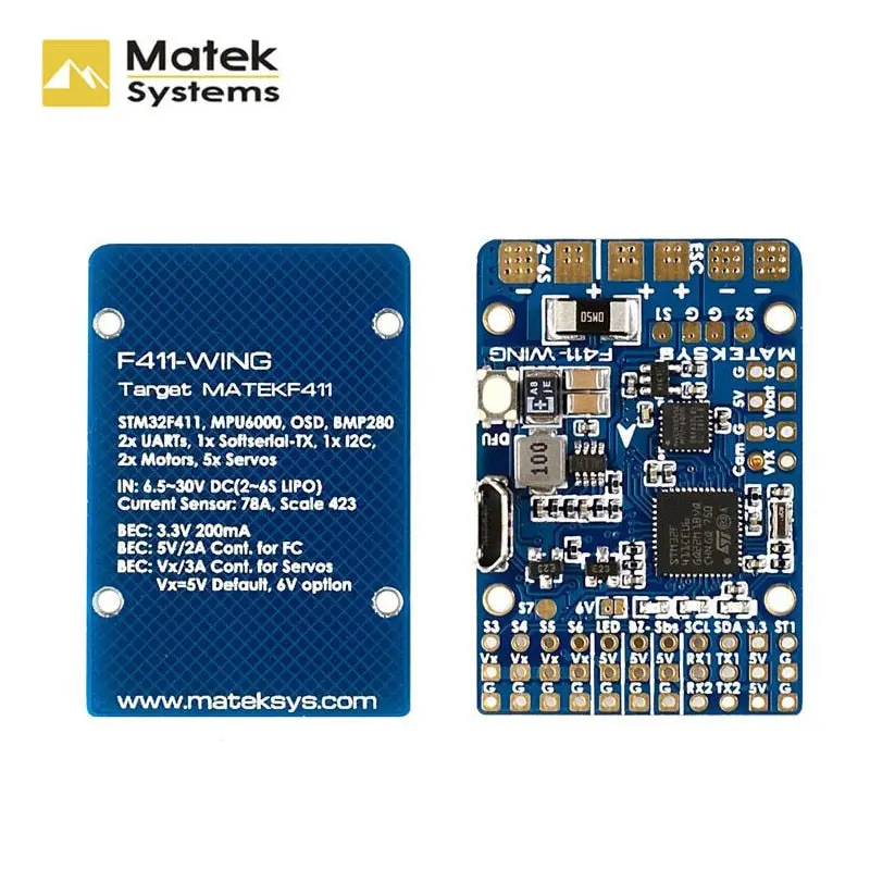 Matek Systems F411-Wing F411 (New) Stm32f411 Flight Controller Built-In Osd For Rc Airplane Fix-Wing Fpv Drone 1