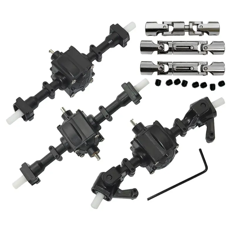 Metal Front+Rear+Middel Bridge Axle+Drive Shaft For 6Wd Eat01 Jjrc Q64 Q60 Fy004 B36 Mn 77 Rc Car Parts 1
