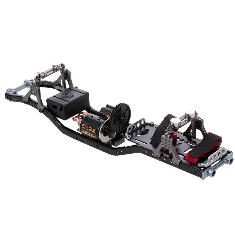 Metal Rc Car Frame With Gear Box 55T Motor For 1/10 Axial Scx Rc Car Vehicle Models Parts 1
