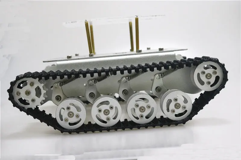 Metal Shock Absorper Smart Robot Tank Chassis With Dual Dc Motor Plastic Tracks Aluminum Alloy Wheels For Arduino Project Ts100 1