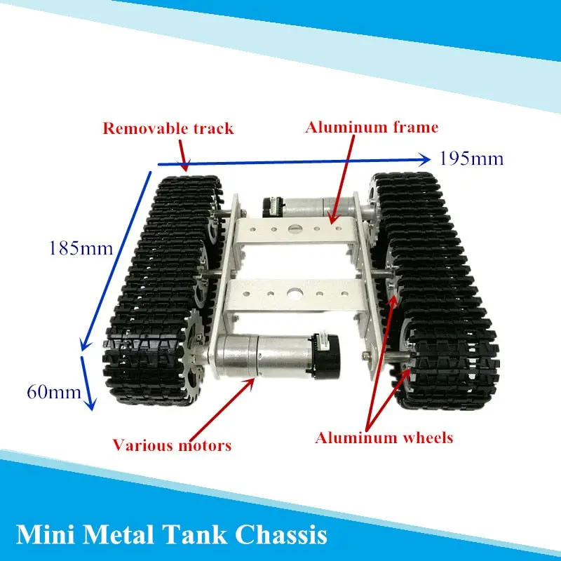 Metal Tank Model Robot Tracked Car Chassis Diy Track Teaching Crawler/Caterpillar Platform For Arduino Uno R3 1