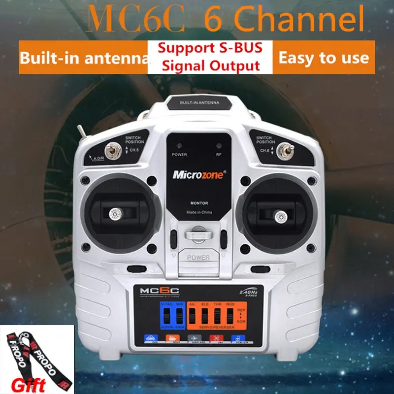 Microzone Mc6c 2.4G 6Ch Controller Transmitter Receiver Radio System For Rc Airplane Drone Multirotor Helicopter Car Boat 1